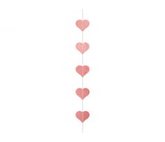 Girlanda ružovo-zlaté srdce 3m